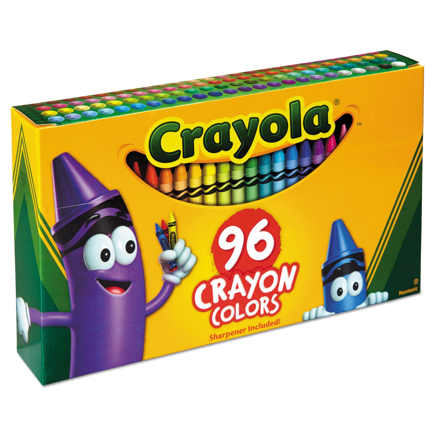 Classic Color Crayons in Flip-Top Pack with Sharpener, 96 Colors/Pack - 