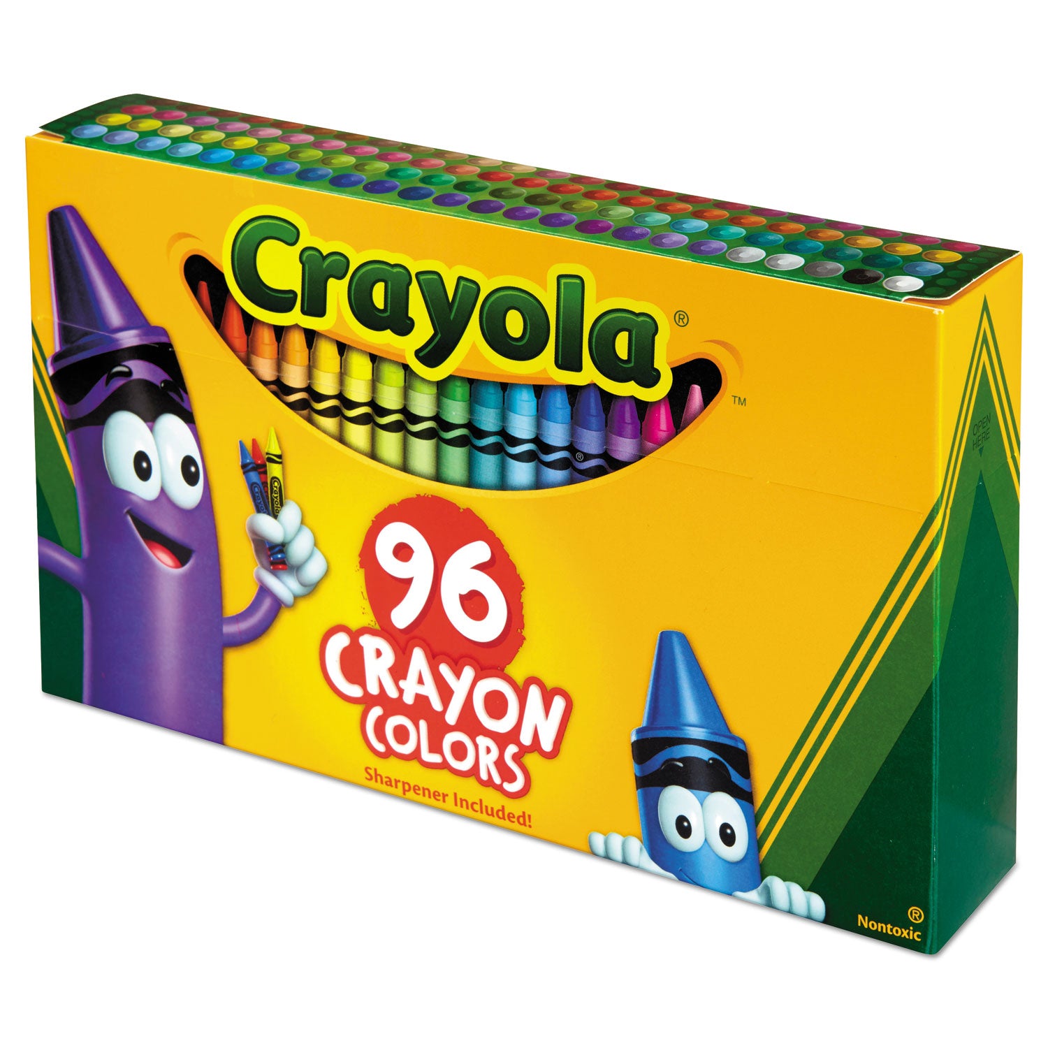 Classic Color Crayons in Flip-Top Pack with Sharpener, 96 Colors/Pack