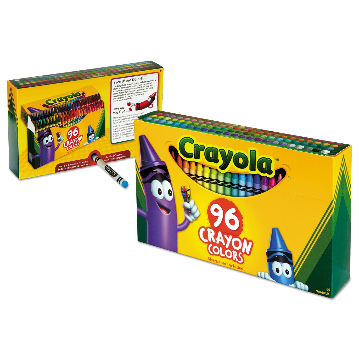 Classic Color Crayons in Flip-Top Pack with Sharpener, 96 Colors/Pack - 