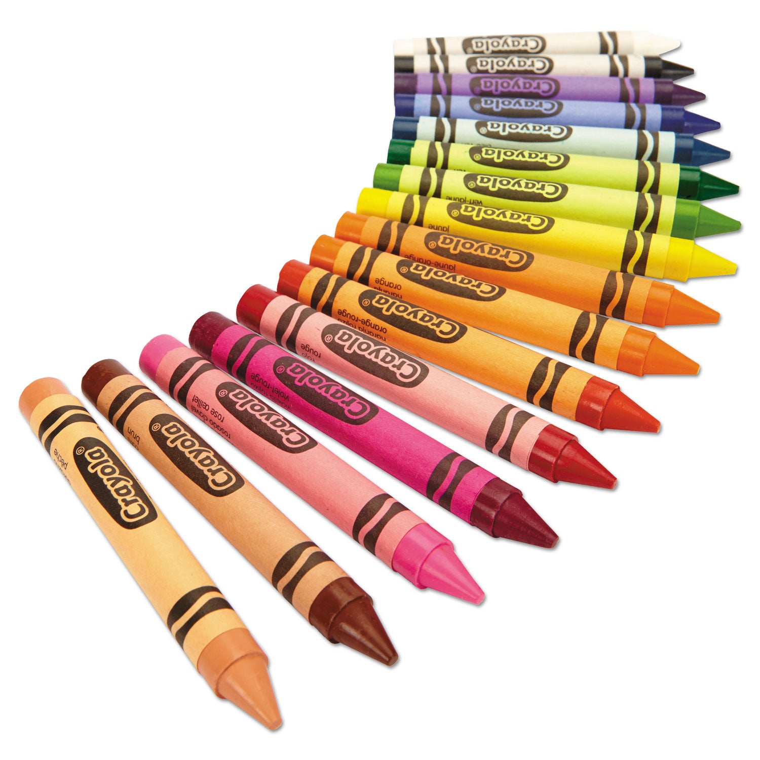 Large Crayons, Lift Lid Box, 16 Colors/Box - 