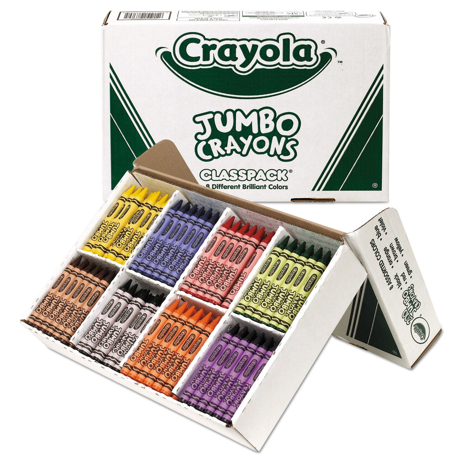 Jumbo Classpack Crayons, 25 Each of 8 Colors, 200/Set - 