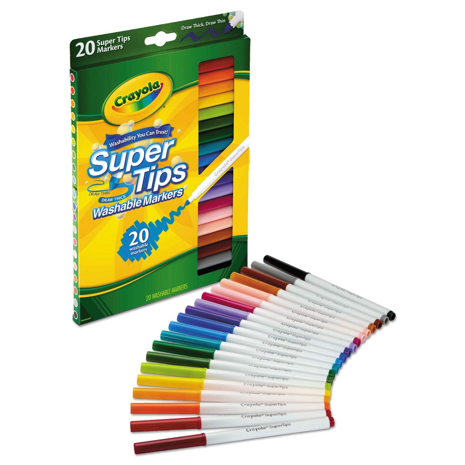 washable-super-tips-markers-fine-broad-bullet-tips-assorted-colors-20-set_cyo588106 - 3