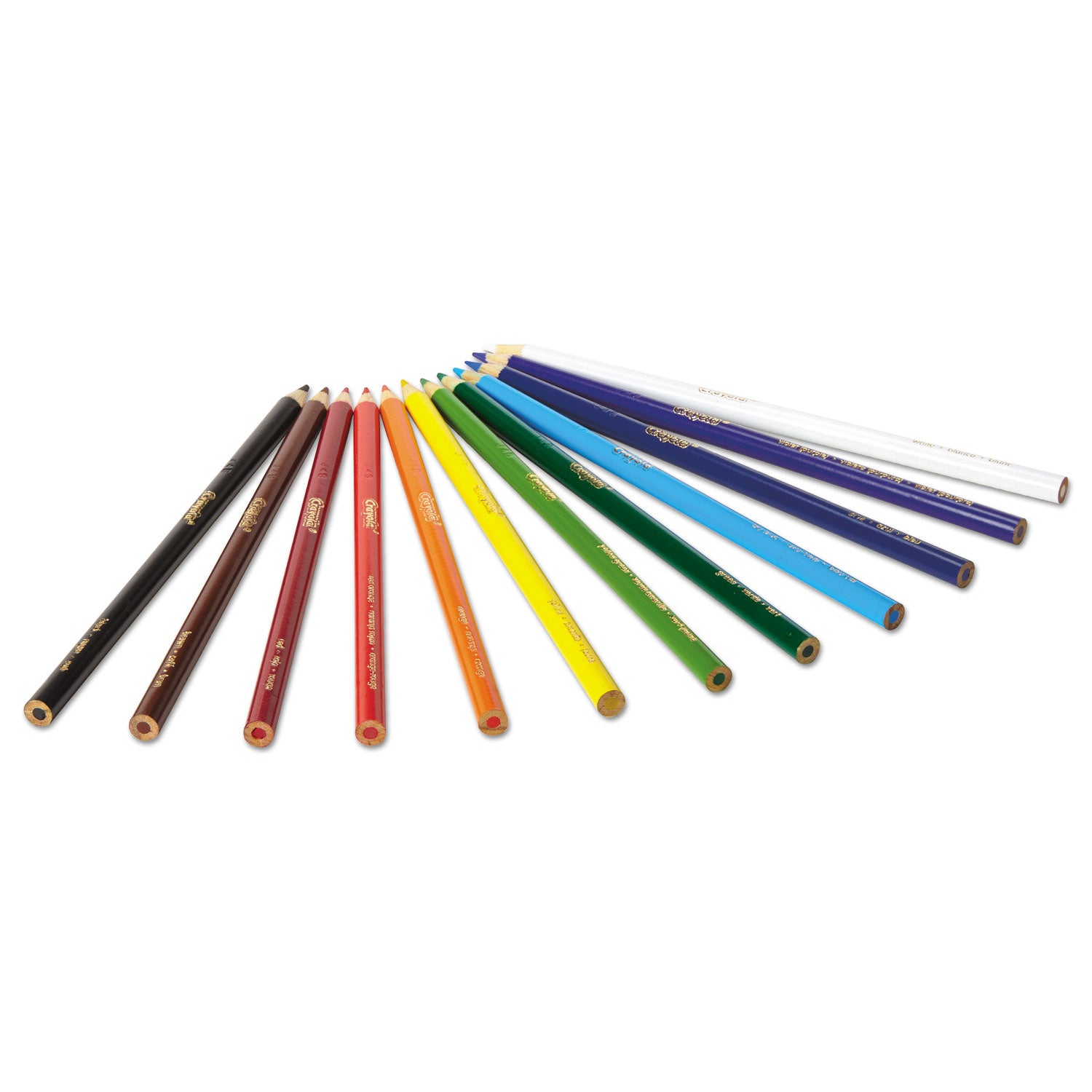 Long-Length Colored Pencil Set, 3.3 mm, 2B, Assorted Lead and Barrel Colors, Dozen - 