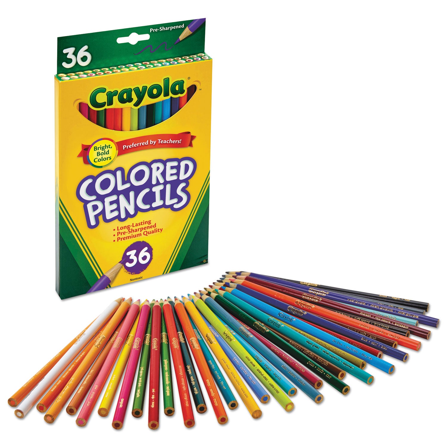 Long-Length Colored Pencil Set, 3.3 mm, 2B, Assorted Lead and Barrel Colors, 24/Pack - 