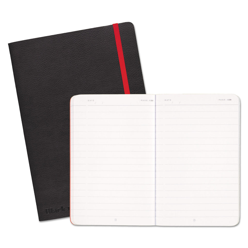 Flexible Cover Casebound Notebooks, SCRIBZEE Compatible, 1-Subject, Wide/Legal Rule, Black Cover, (71) 8.25 x 5.75 Sheets - 