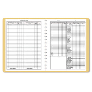 Simplified Monthly Bookkeeping Record, 4 Column Format, Tan Cover, 11 x 8.5 Sheets, 128 Sheets/Book