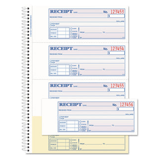 TOPS Money/Rent Receipt Book, Two-Part Carbon, 7 x 2.75, 4 Forms/Sheet, 200 Forms Total - 