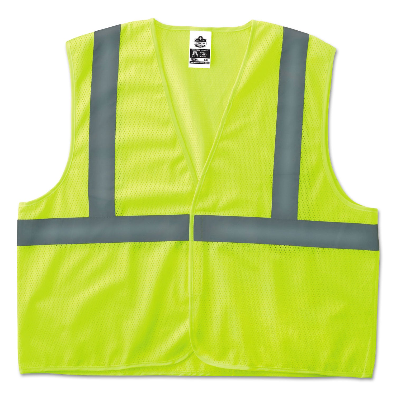 GloWear 8205HL Type R Class 2 Super Econo Mesh Safety Vest, Small/Medium, Lime - 