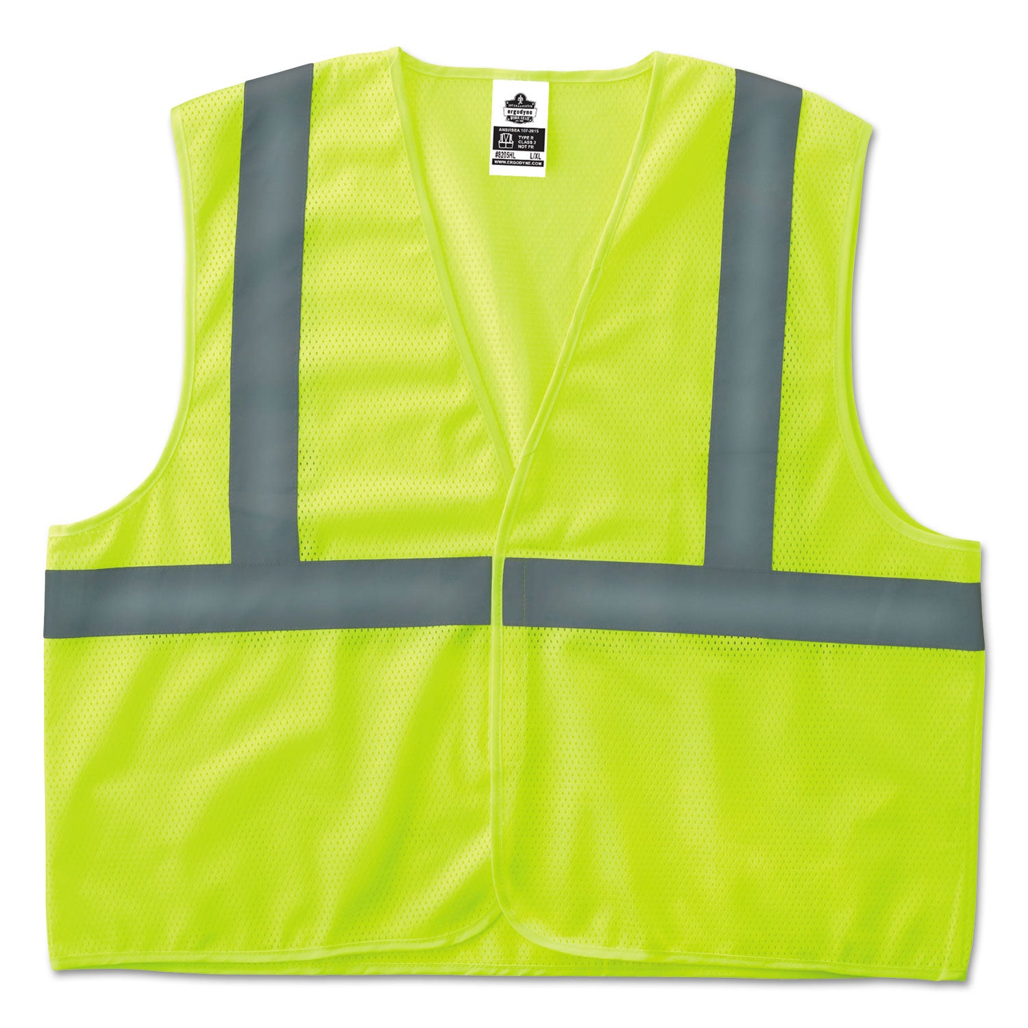 GloWear 8205HL Type R Class 2 Super Econo Mesh Safety Vest, 4X-Large to 5X-Large, Lime