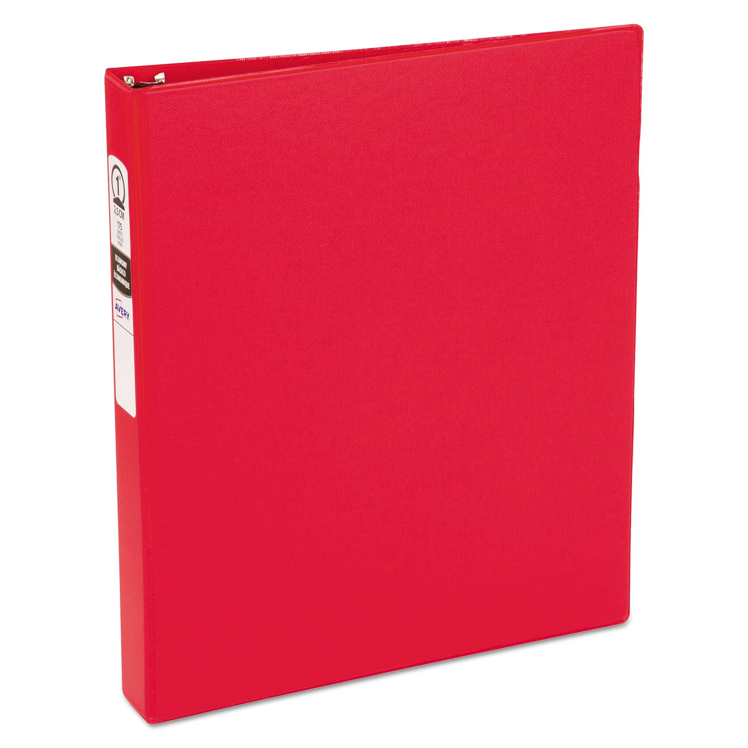 Economy Non-View Binder with Round Rings, 3 Rings, 1" Capacity, 11 x 8.5, Red, (3310) - 