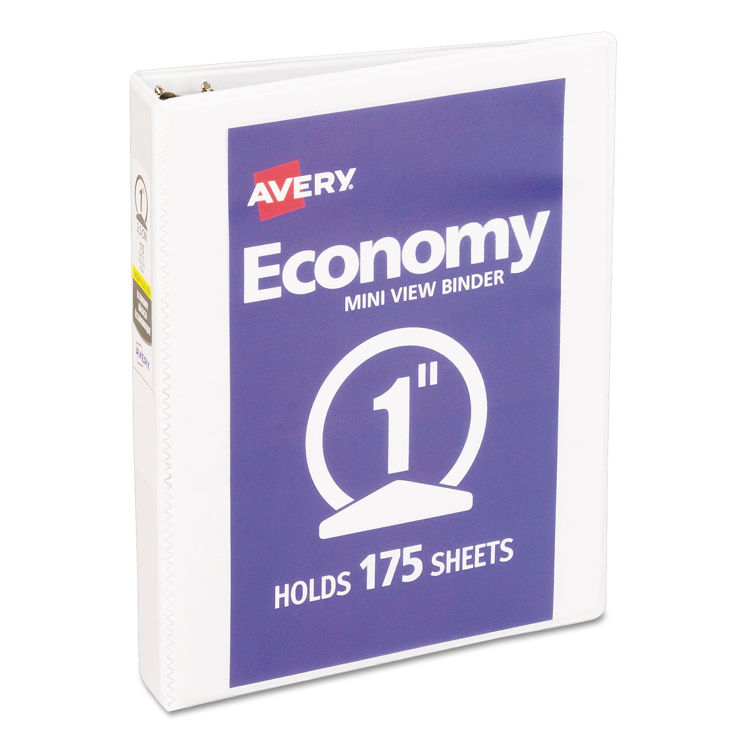 Economy View Binder with Round Rings , 3 Rings, 1" Capacity, 8.5 x 5.5, White, (5806) - 