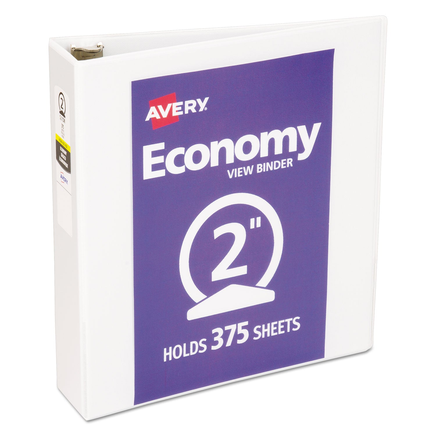 Economy View Binder with Round Rings , 3 Rings, 2" Capacity, 11 x 8.5, White, (5731) - 