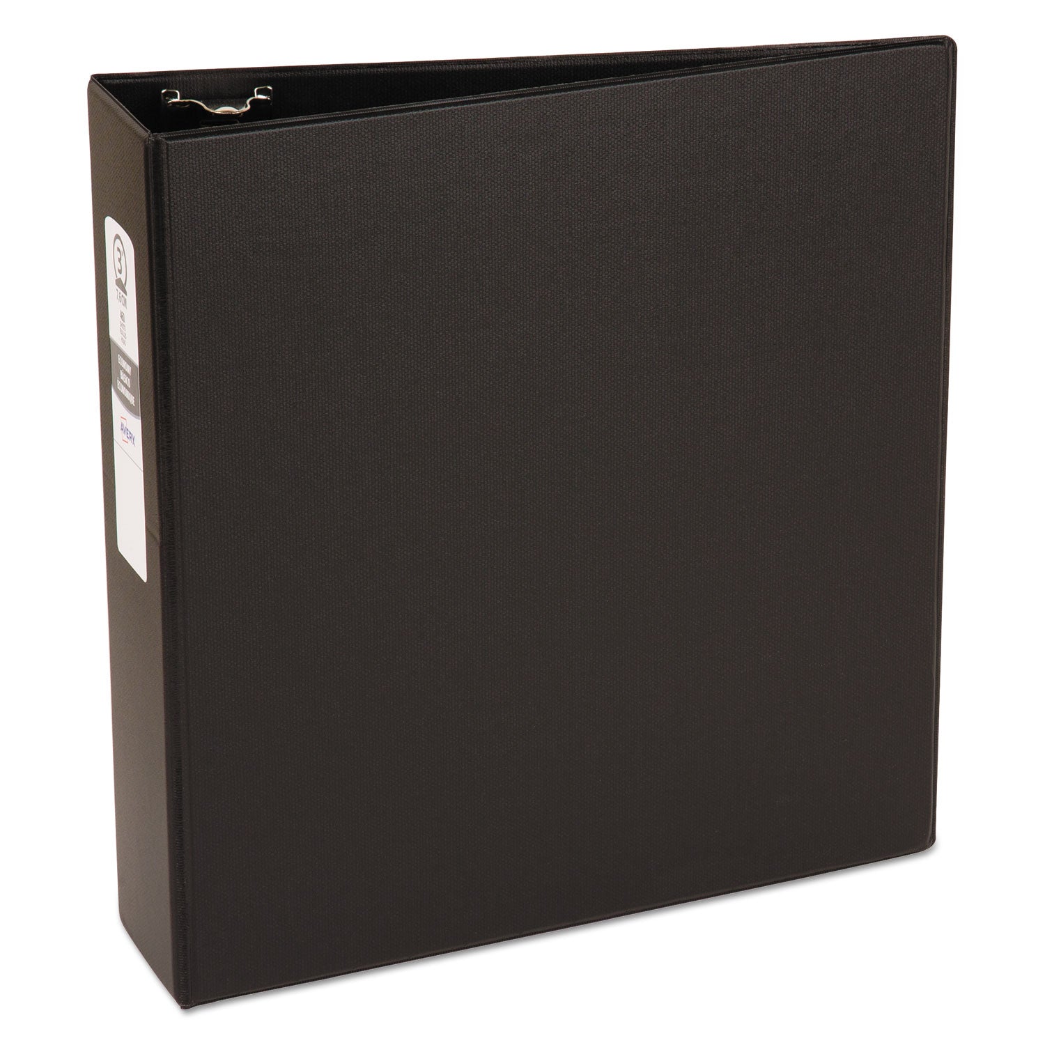 Economy Non-View Binder with Round Rings, 3 Rings, 3" Capacity, 11 x 8.5, Black, (3602) - 