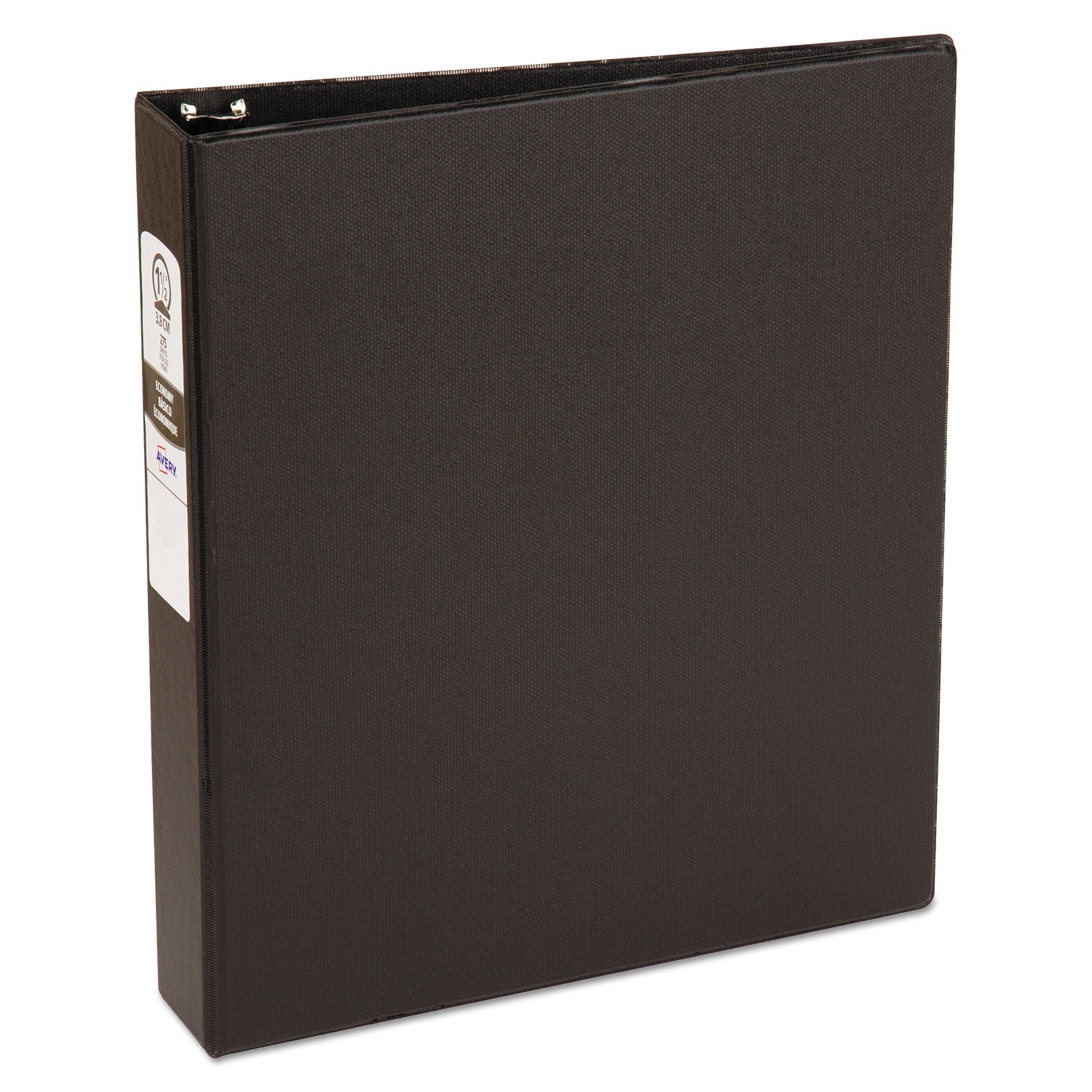 Economy Non-View Binder with Round Rings, 3 Rings, 1.5" Capacity, 11 x 8.5, Black, (3401) - 