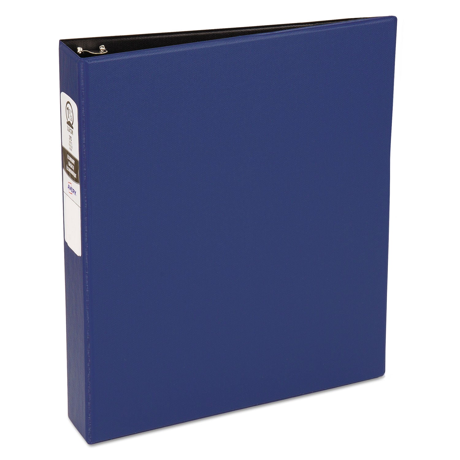 Economy Non-View Binder with Round Rings, 3 Rings, 1.5" Capacity, 11 x 8.5, Blue, (3400) - 