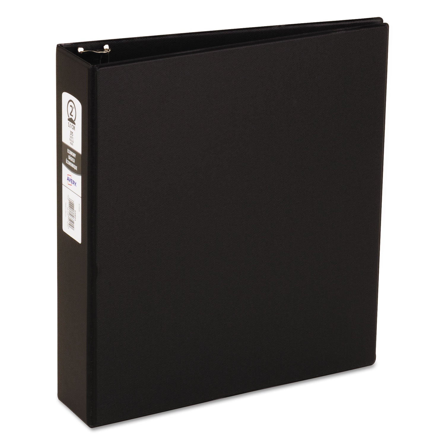 Economy Non-View Binder with Round Rings, 3 Rings, 2" Capacity, 11 x 8.5, Black, (3501) - 