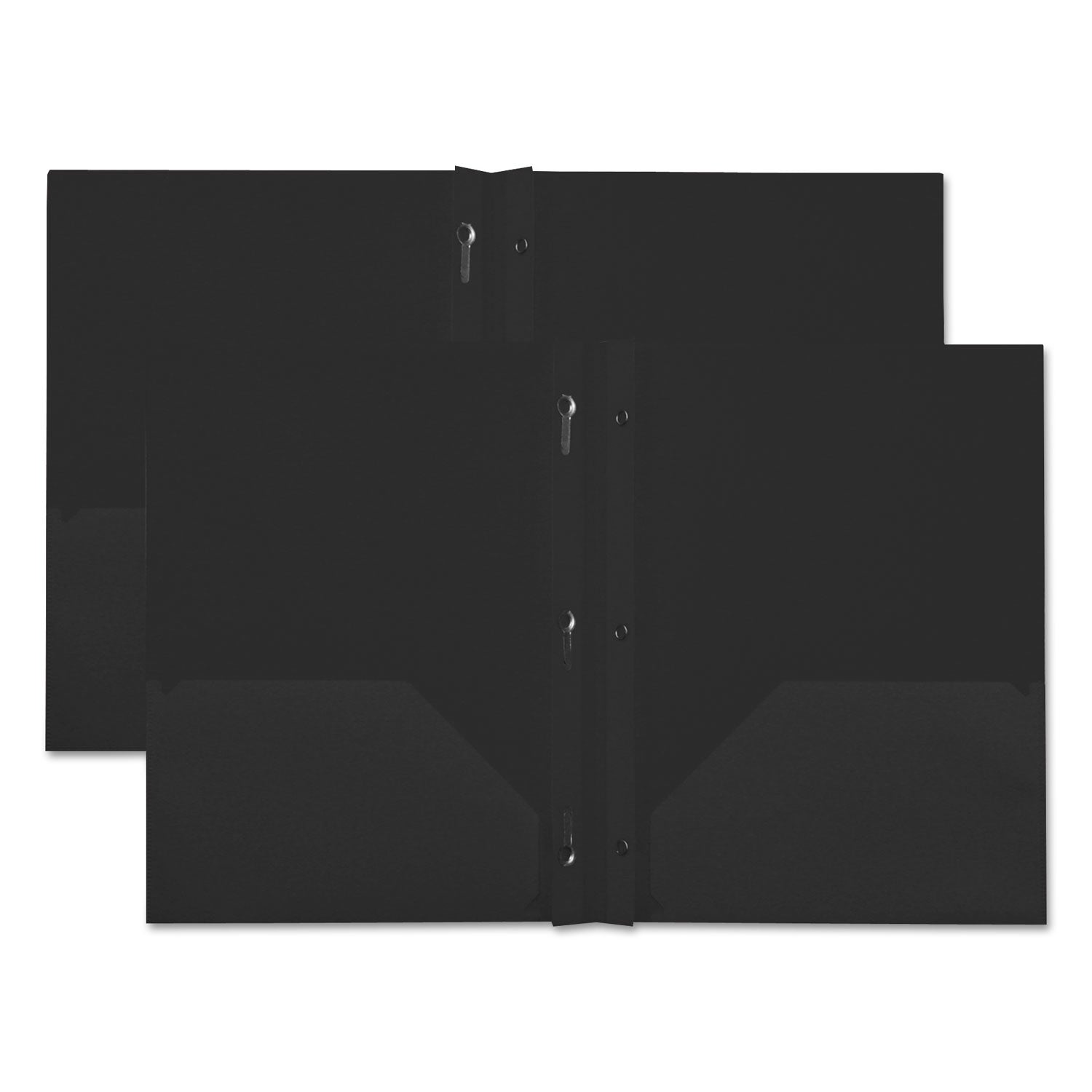 plastic-twin-pocket-report-covers-three-prong-fastener-11-x-85-black-black-10-pack_unv20550 - 2