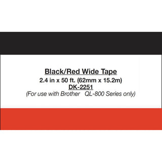 Continuous Paper Label Tape, 2.4" x 50 ft, Black/White