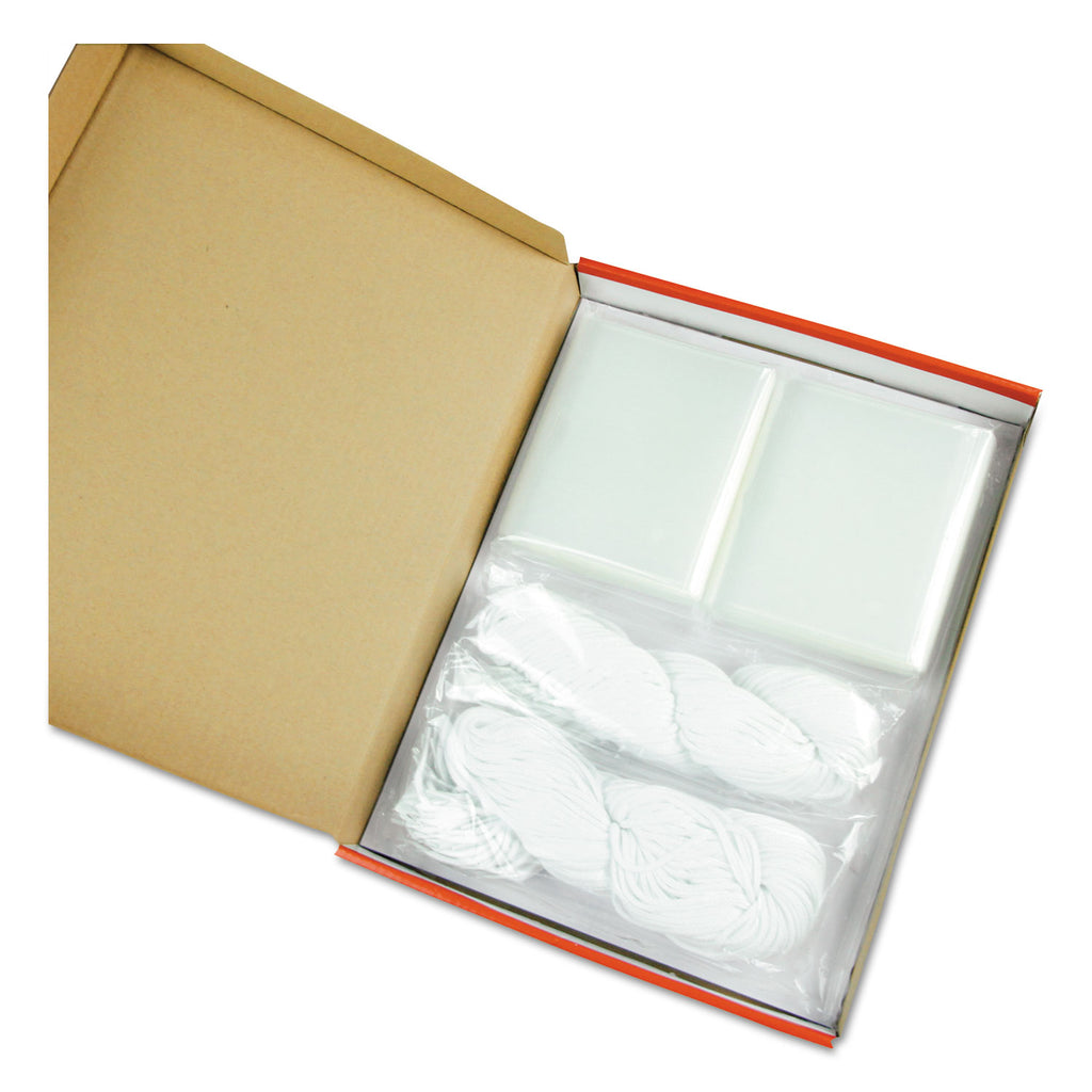 Clear Badge Holders w/Neck Lanyards, 3 x 4, White Inserts, 100/Box