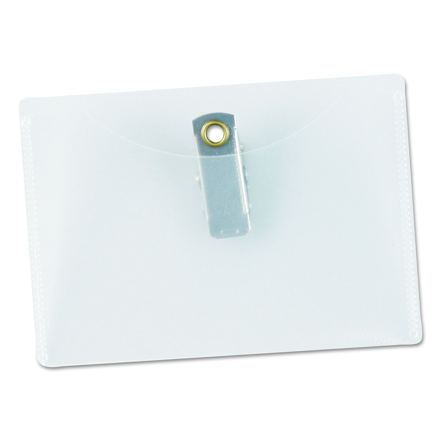 Clear Badge Holders w/Garment-Safe Clips, 2 1/4 x 3 1/2, White Inserts, 50/Box - 