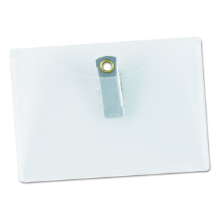 Clear Badge Holders w/Garment-Safe Clips, 2 1/4 x 3 1/2, White Inserts, 50/Box
