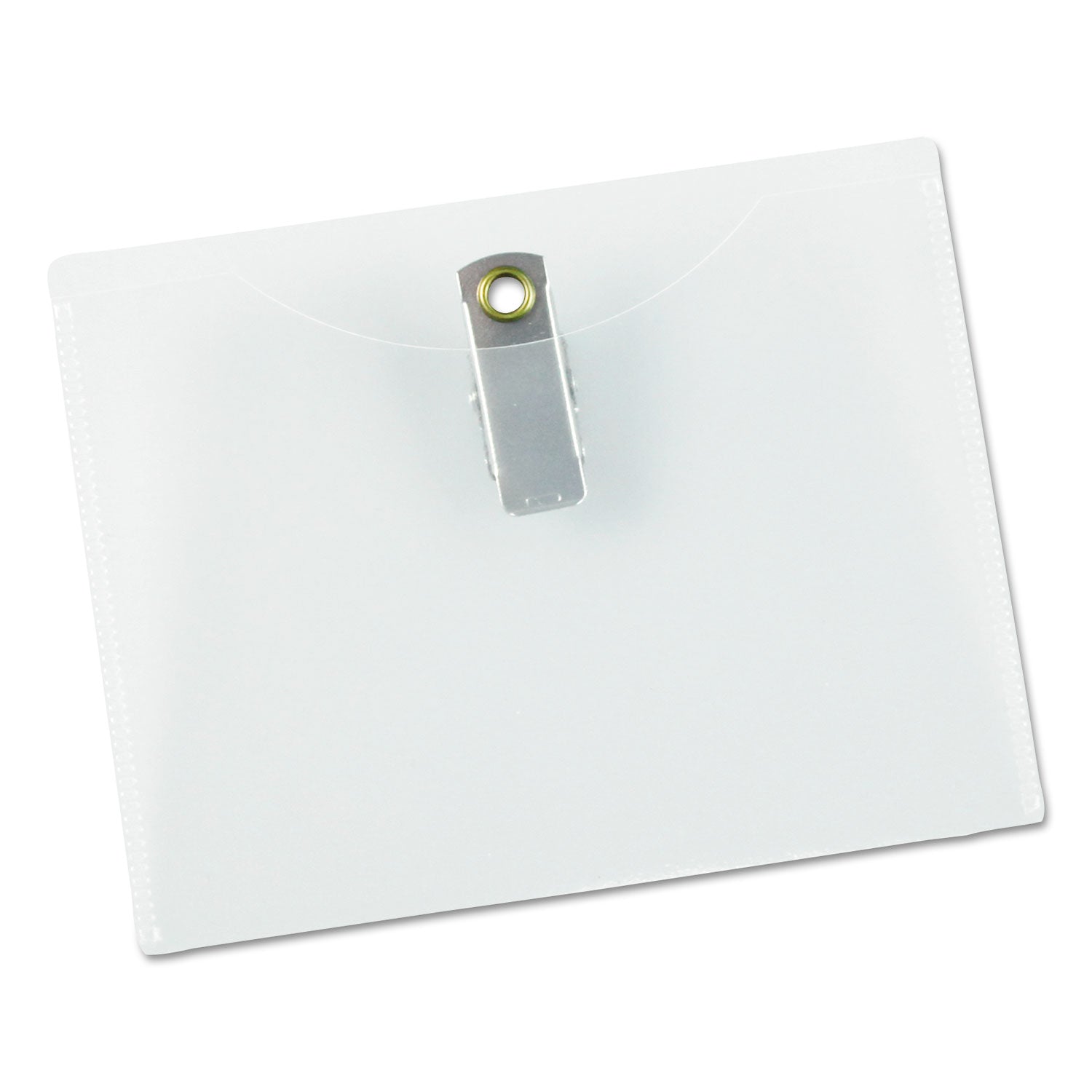 Clear Badge Holders w/Garment-Safe Clips, 3 x 4, White Inserts, 50/Box - 