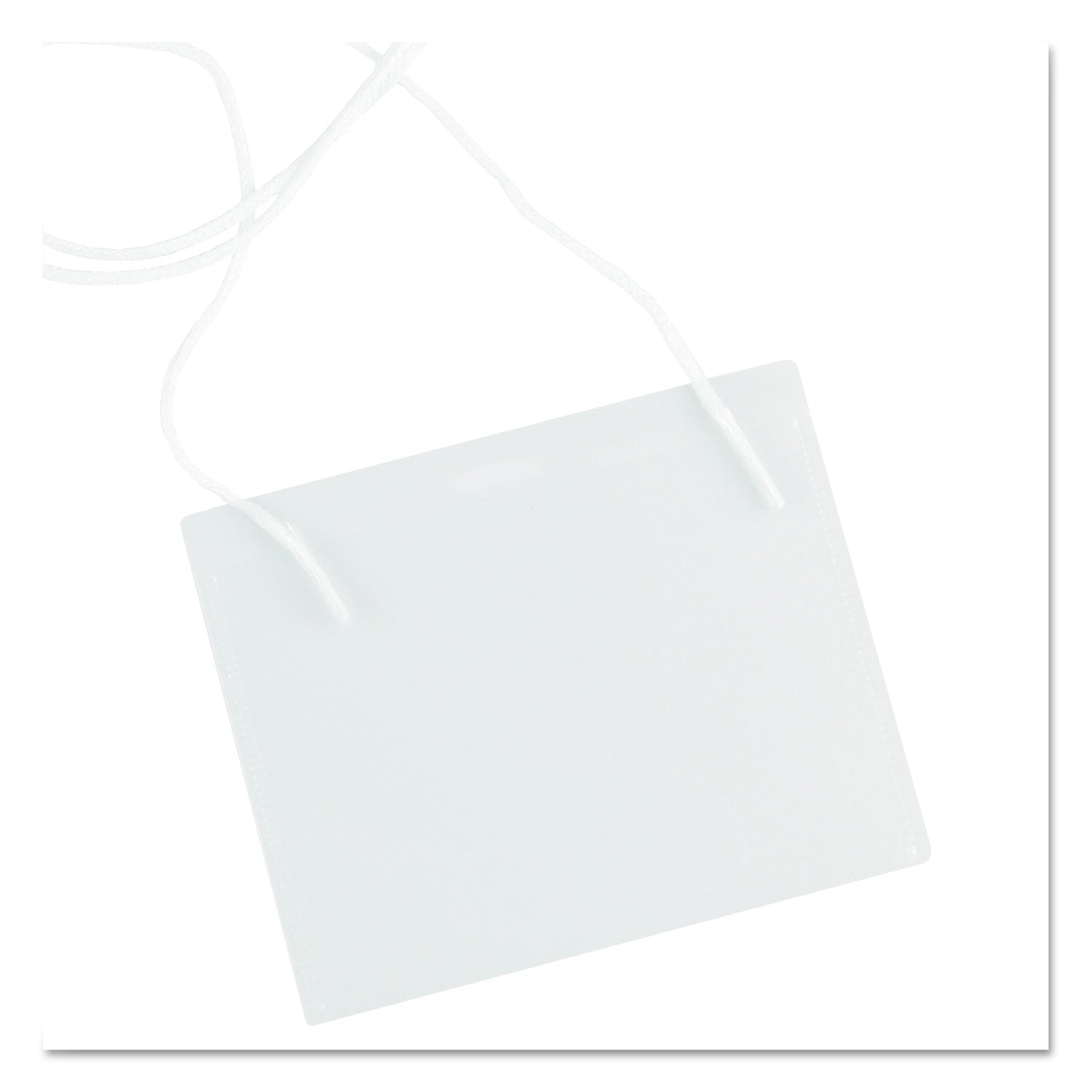 Clear Badge Holders w/Neck Lanyards, 3 x 4, White Inserts, 100/Box