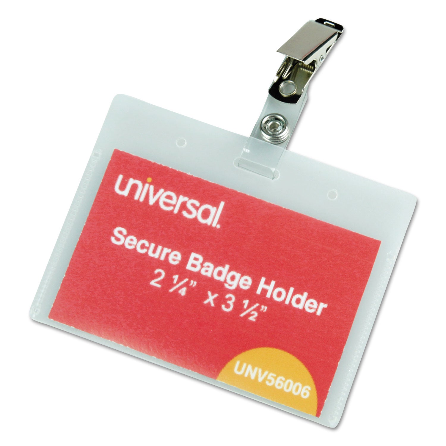 deluxe-clear-badge-holder-w-garment-safe-clips-225-x-35-white-insert-50-box_unv56006 - 1