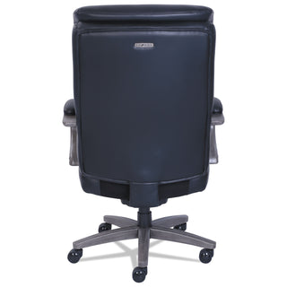 Woodbury Big/Tall Executive Chair, Supports Up to 400 lb, 20.25" to 23.25" Seat Height, Black Seat/Back, Weathered Gray Base