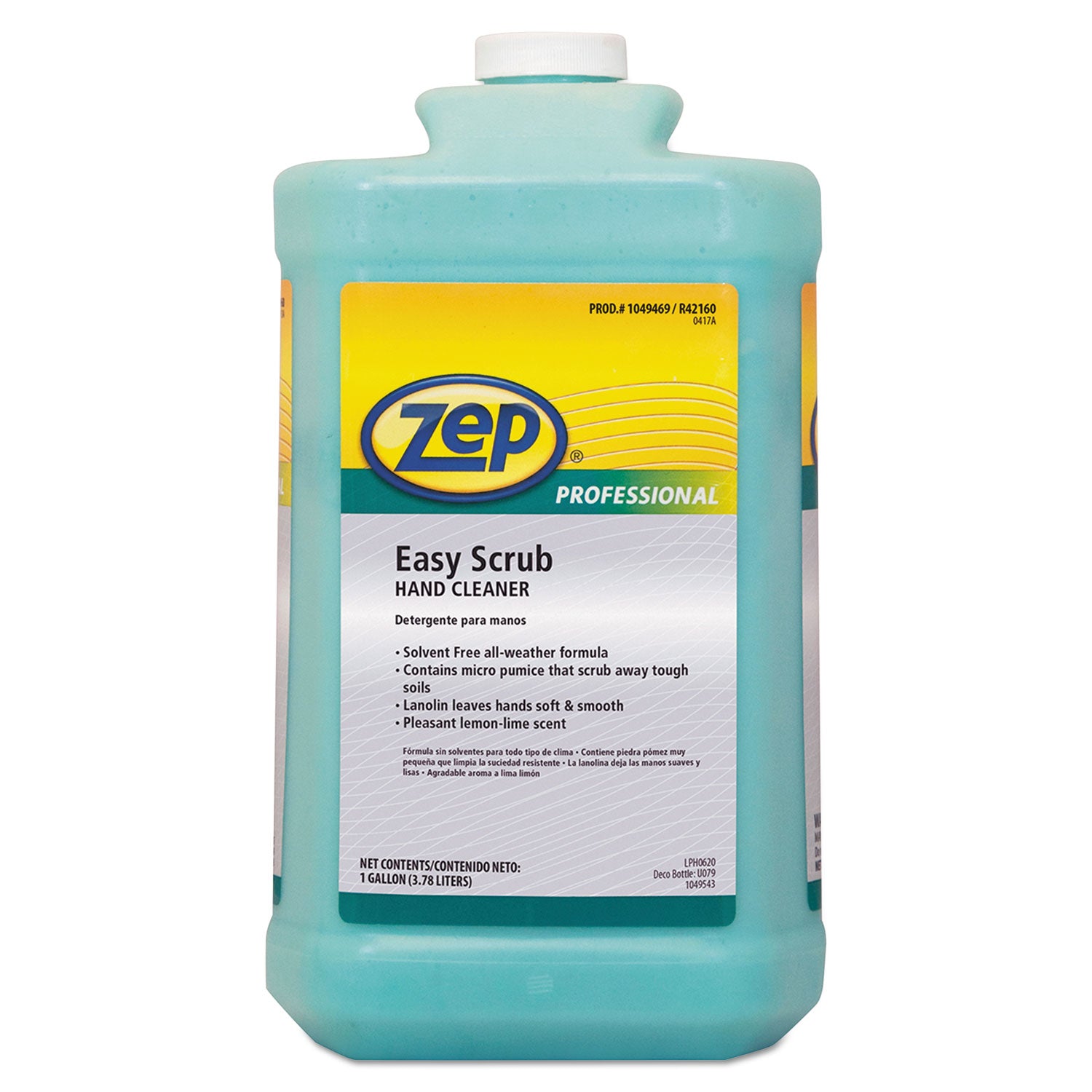 Industrial Hand Cleaner, Easy Scrub, Lemon, 1 gal Bottle, 4/Carton - 2