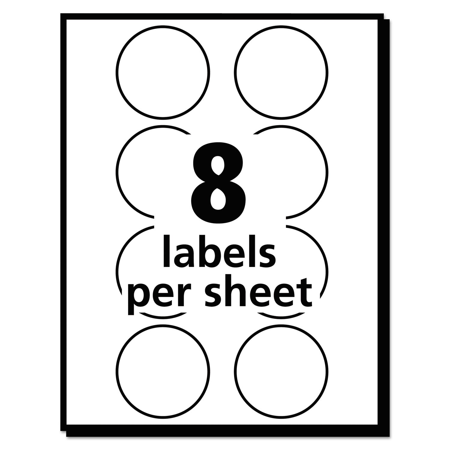 Printable Self-Adhesive Removable Color-Coding Labels, 1.25" dia, Neon Green, 8/Sheet, 50 Sheets/Pack, (5498) - 