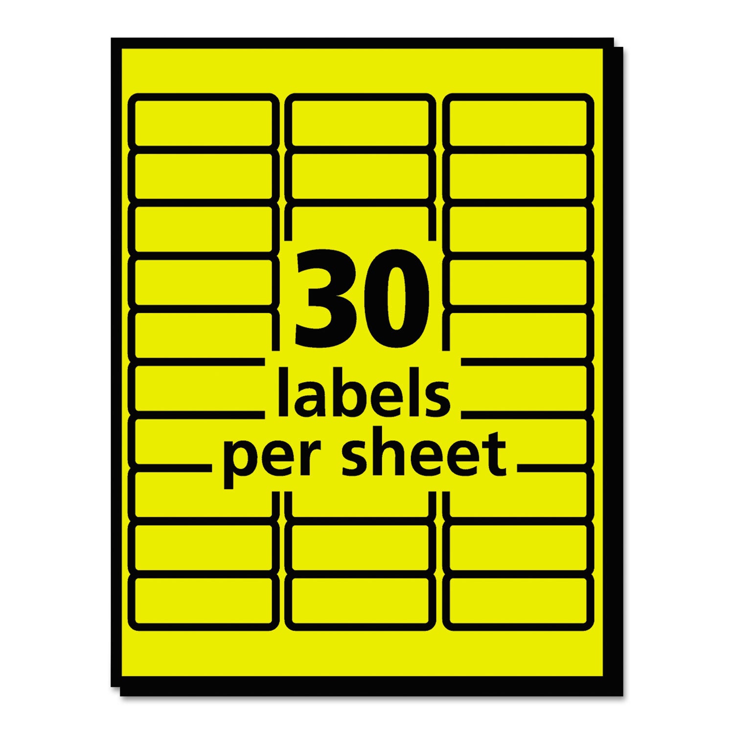 High-Visibility Permanent Laser ID Labels, 1 x 2.63, Neon Yellow, 750/Pack