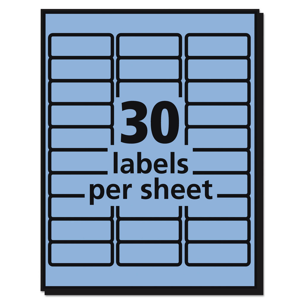 High-Visibility Permanent Laser ID Labels, 1 x 2.63, Pastel Blue, 750/Pack
