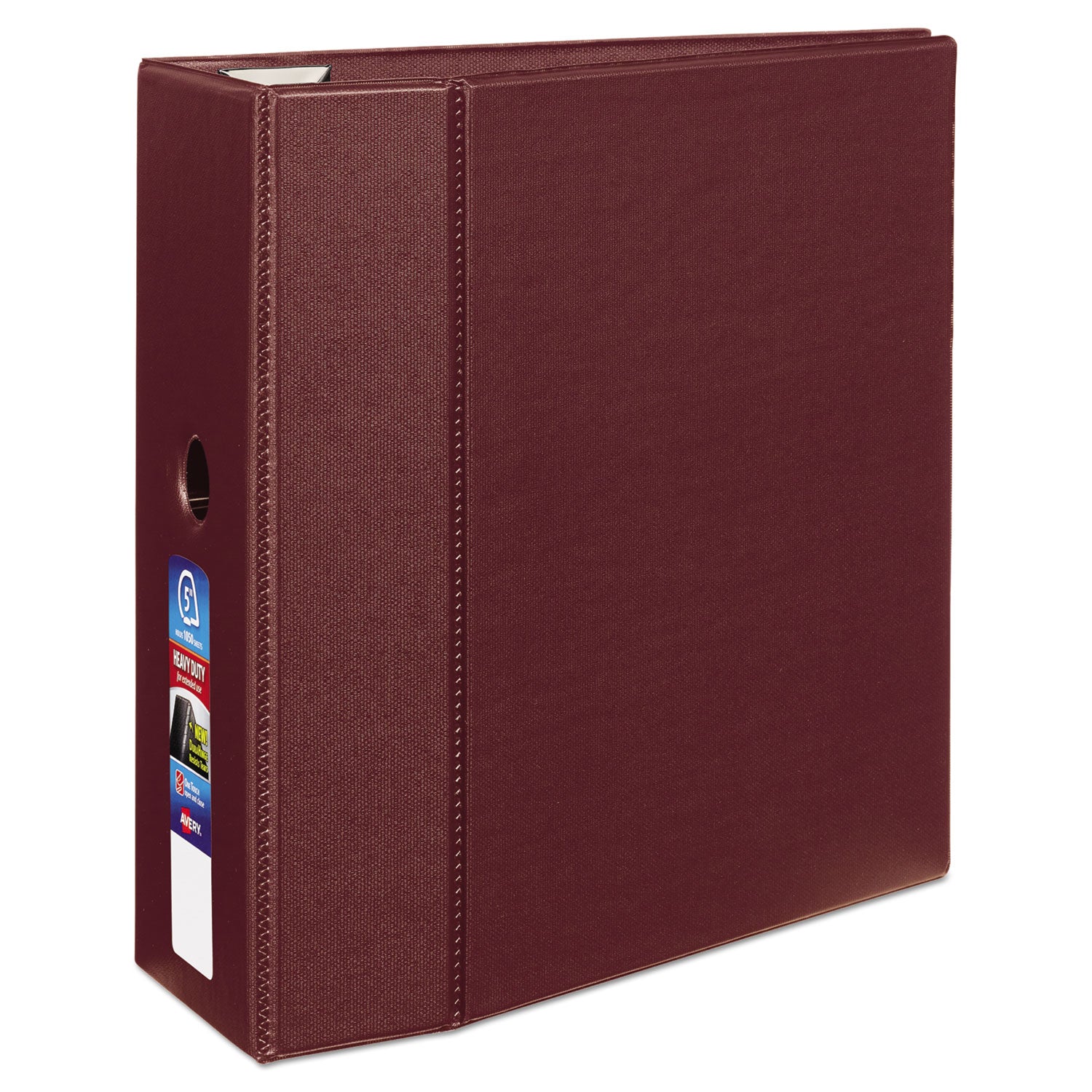 Heavy-Duty Non-View Binder with DuraHinge, Three Locking One Touch EZD Rings and Thumb Notch, 5" Capacity, 11 x 8.5, Maroon - 