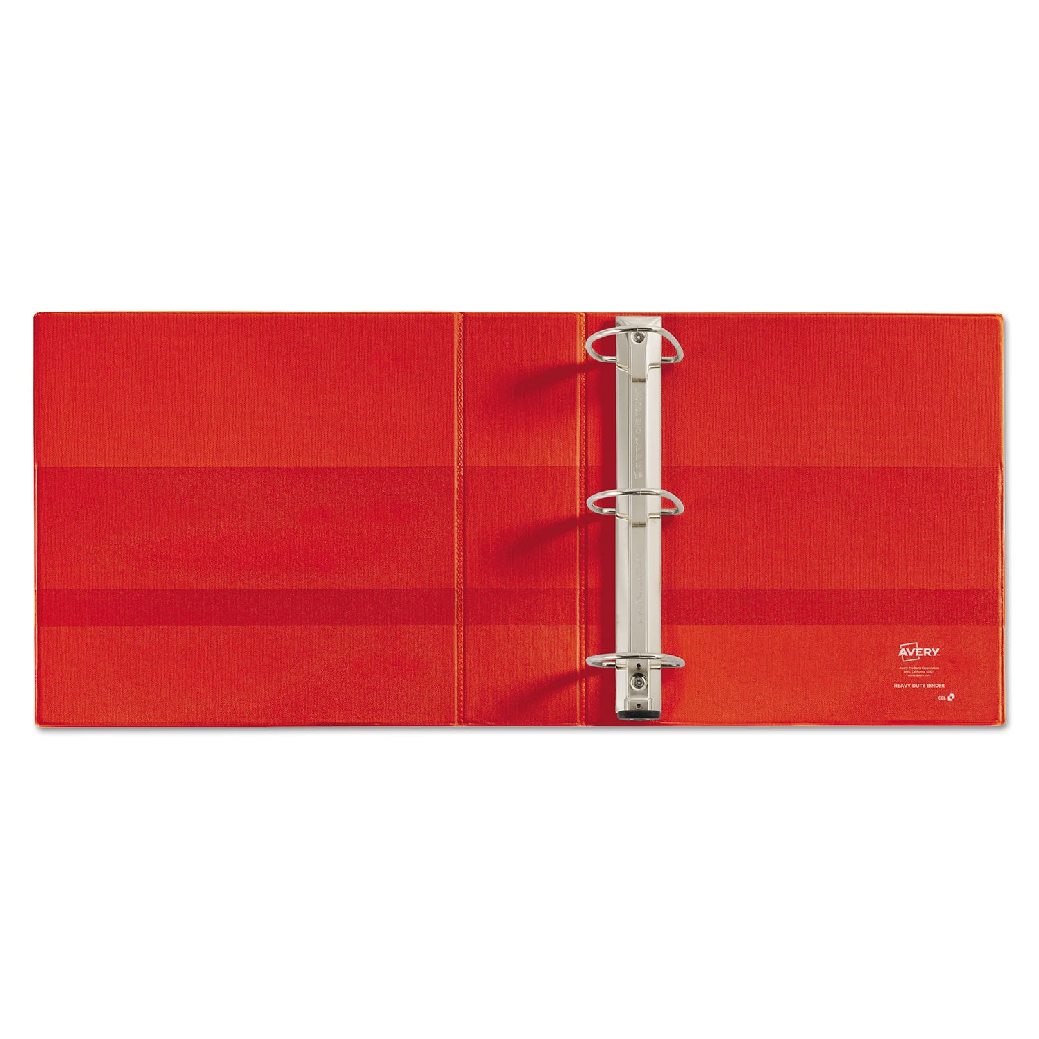 Heavy-Duty Non-View Binder with DuraHinge and Locking One Touch EZD Rings, 3 Rings, 3" Capacity, 11 x 8.5, Red - 