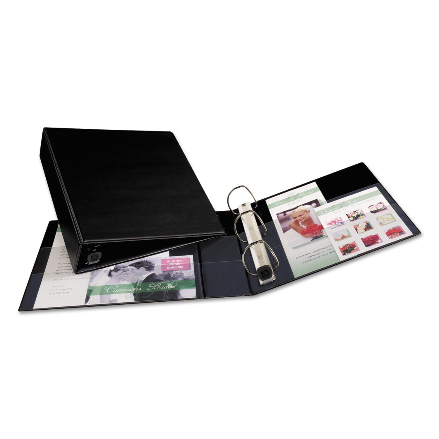 Heavy-Duty Non-View Binder with DuraHinge and One Touch EZD Rings, 3 Rings, 2" Capacity, 11 x 8.5, Black - 