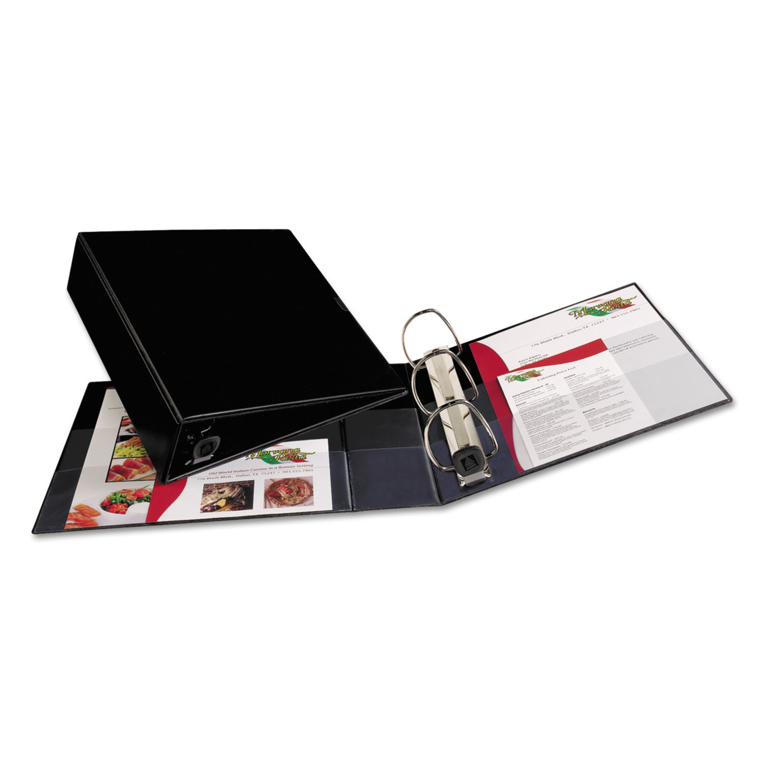 Heavy-Duty Non-View Binder with DuraHinge and Locking One Touch EZD Rings, 3 Rings, 3" Capacity, 11 x 8.5, Black - 