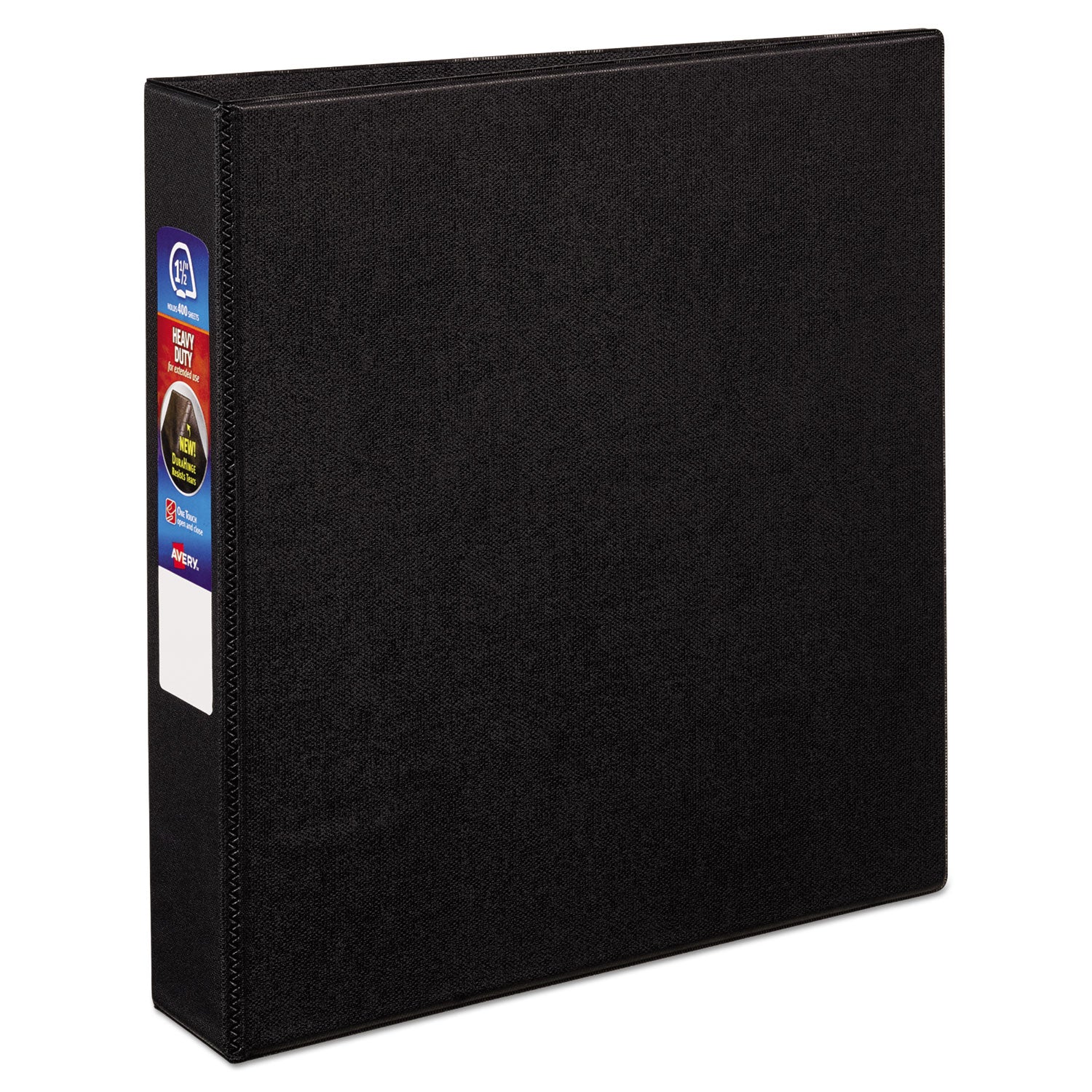 Heavy-Duty Non-View Binder with DuraHinge and One Touch EZD Rings, 3 Rings, 1.5" Capacity, 11 x 8.5, Black - 