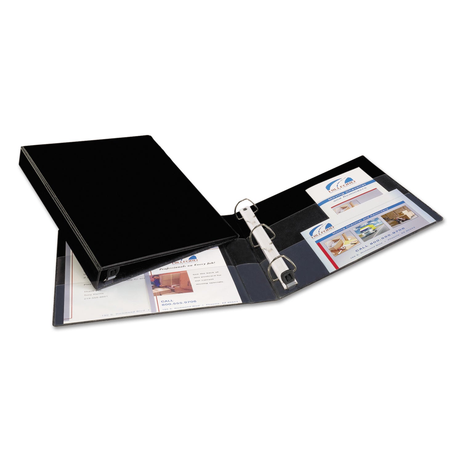 Heavy-Duty Non-View Binder with DuraHinge and One Touch EZD Rings, 3 Rings, 1" Capacity, 11 x 8.5, Black - 