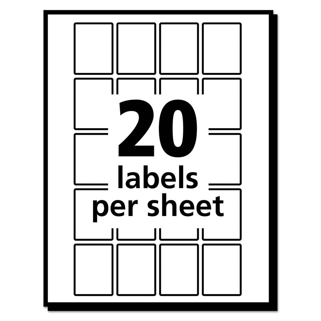 Removable Multi-Use Labels, Inkjet/Laser Printers, 1 x 0.75, White, 20/Sheet, 50 Sheets/Pack, (5428)