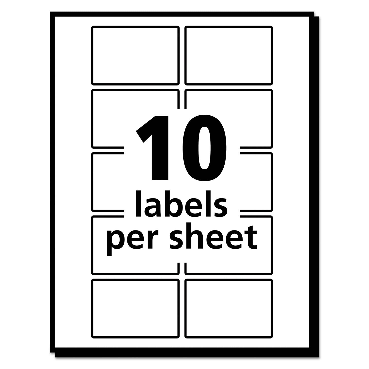 Removable Multi-Use Labels, Inkjet/Laser Printers, 1 x 1.5, White, 10/Sheet, 50 Sheets/Pack, (5434) - 