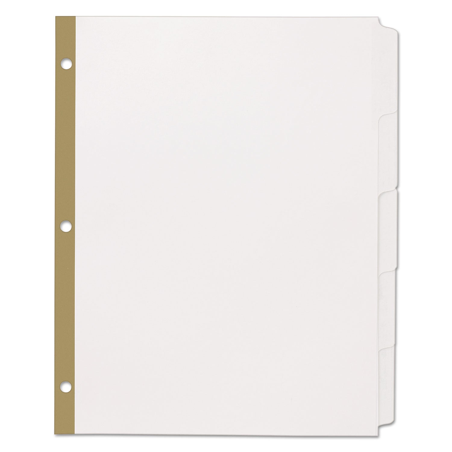 Index Dividers with White Labels, 5-Tab, 11 x 8.5, White, 5 Sets - 