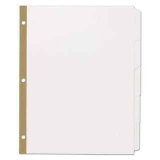 Index Dividers with White Labels, 5-Tab, 11 x 8.5, White, 25 Sets - 