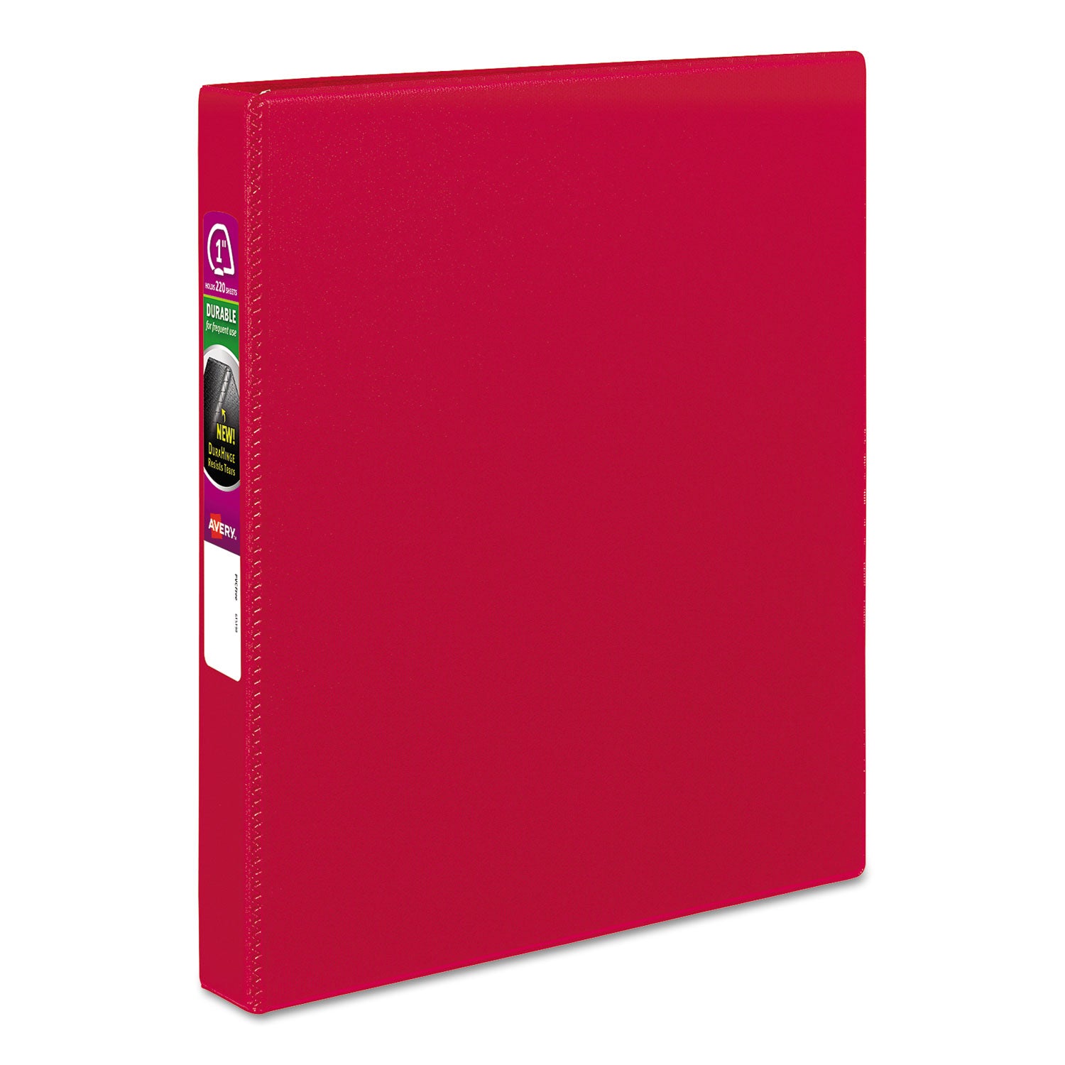 Durable Non-View Binder with DuraHinge and Slant Rings, 3 Rings, 1" Capacity, 11 x 8.5, Red - 