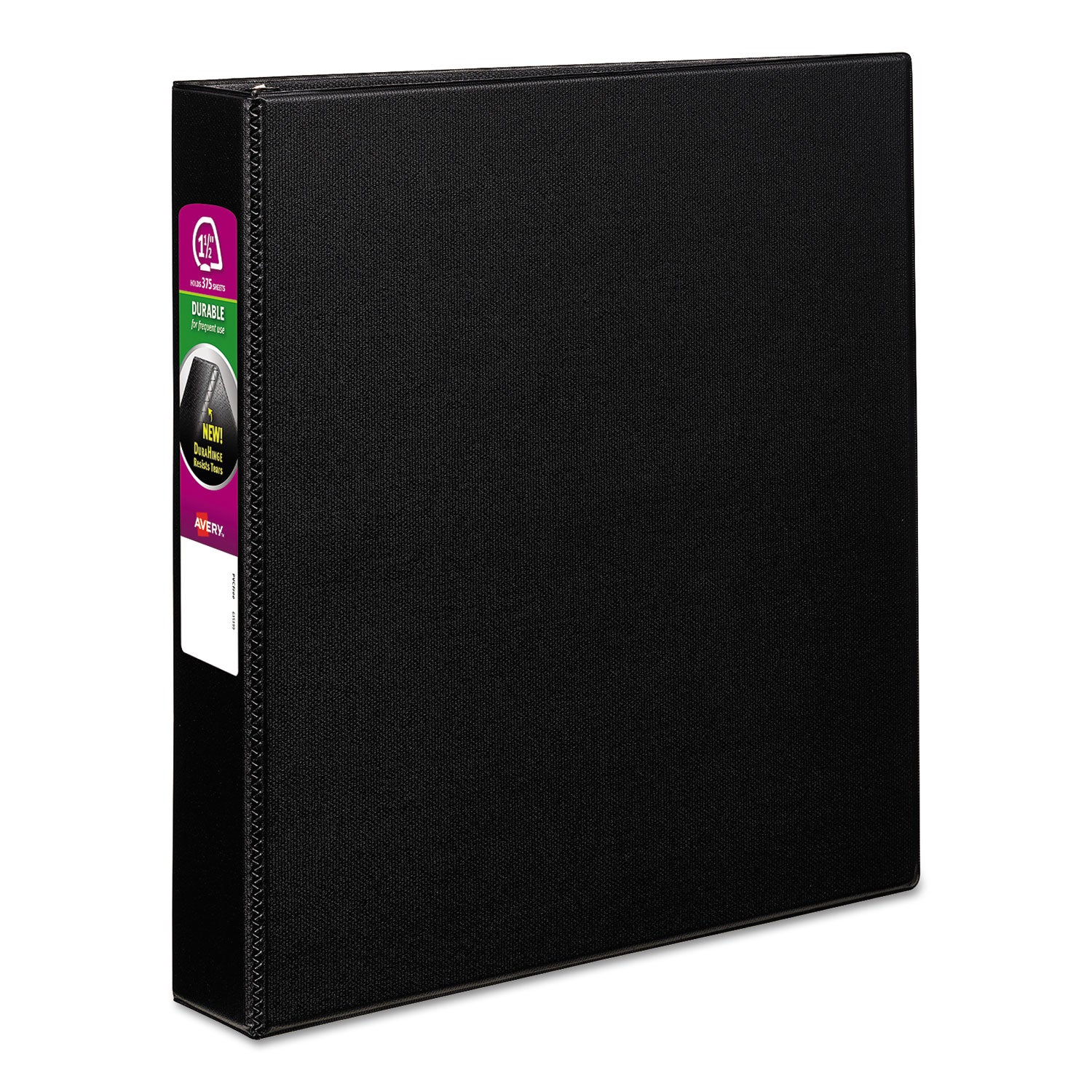 Durable Non-View Binder with DuraHinge and Slant Rings, 3 Rings, 1.5" Capacity, 11 x 8.5, Black - 