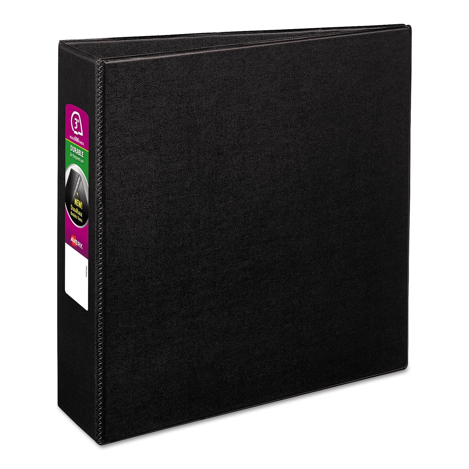Durable Non-View Binder with DuraHinge and Slant Rings, 3 Rings, 3" Capacity, 11 x 8.5, Black - 