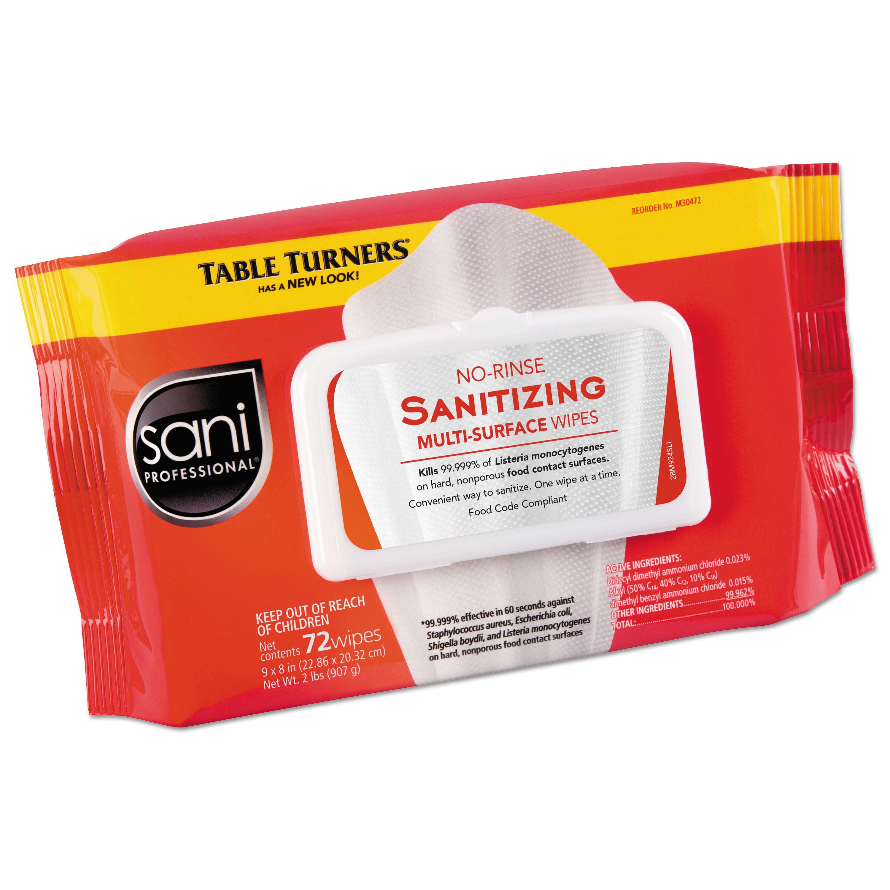 no-rinse-sanitizing-multi-surface-wipes-1-ply-8-x-9-unscented-white-72-wipes-pack-12-packs-carton_nicm30472 - 1