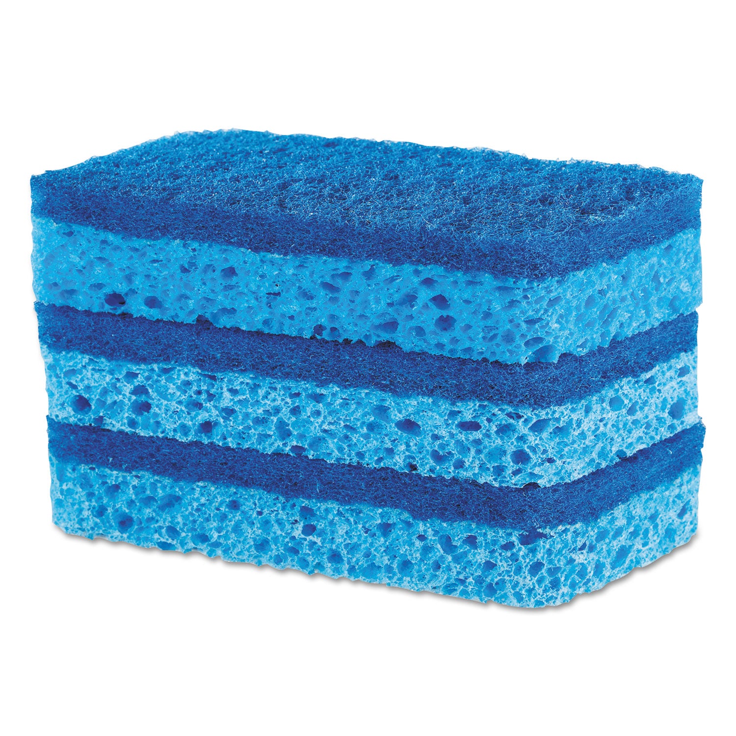 All Surface Scrubber Sponge, 2.5 x 4.5, 0.9" Thick, Dark Blue, 3/Pack, 8 Packs/Carton - 