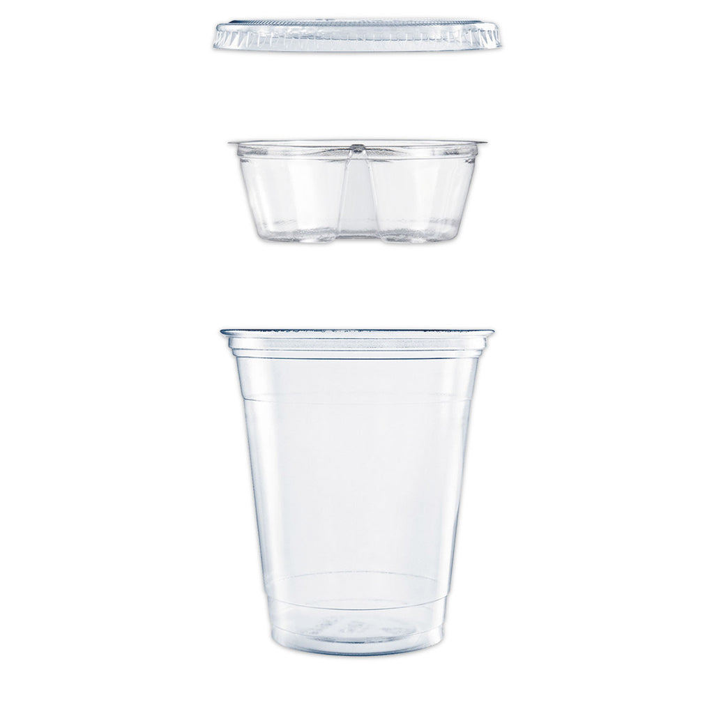 Clear PET Grab n Go Kit Combo with Insert, 12 oz, Clear, 500/Carton