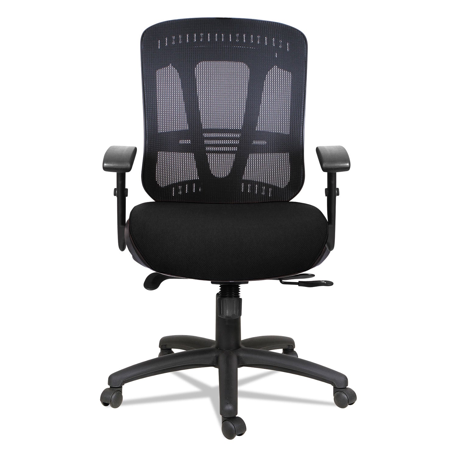 Alera Eon Series Multifunction Mid-Back Cushioned Mesh Chair, Supports Up to 275 lb, 18.11" to 21.37" Seat Height, Black - 